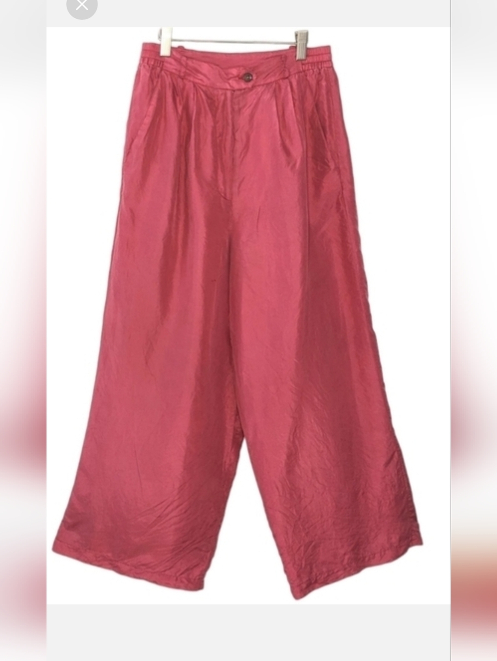 Vintage coral red pink wide leg hi rise crop pants size Small XS A3 - Picture 11 of 11